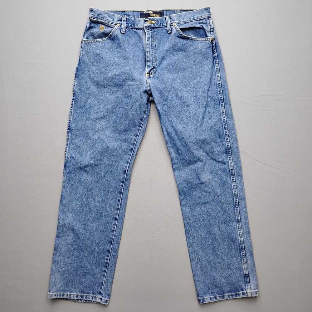 Wrangler George Strait Cowboy Cut Jeans Mens 34x30 Blue Denim 13MGSHD